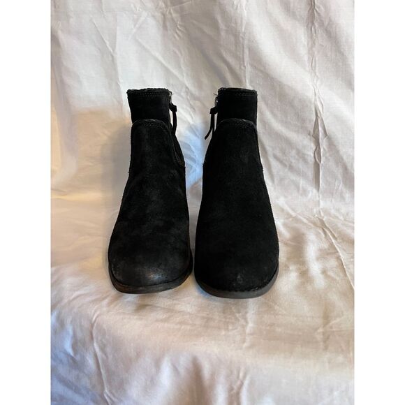 Sofft Womens Taylie Black Suede Ankle Boot Bootie Braid Accent Side Zip Size‎ 9 - Picture 2 of 8